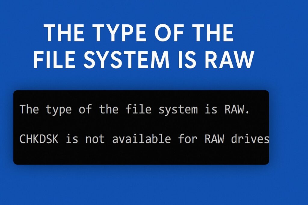 Windows Error Code The Type of the File System is RAW