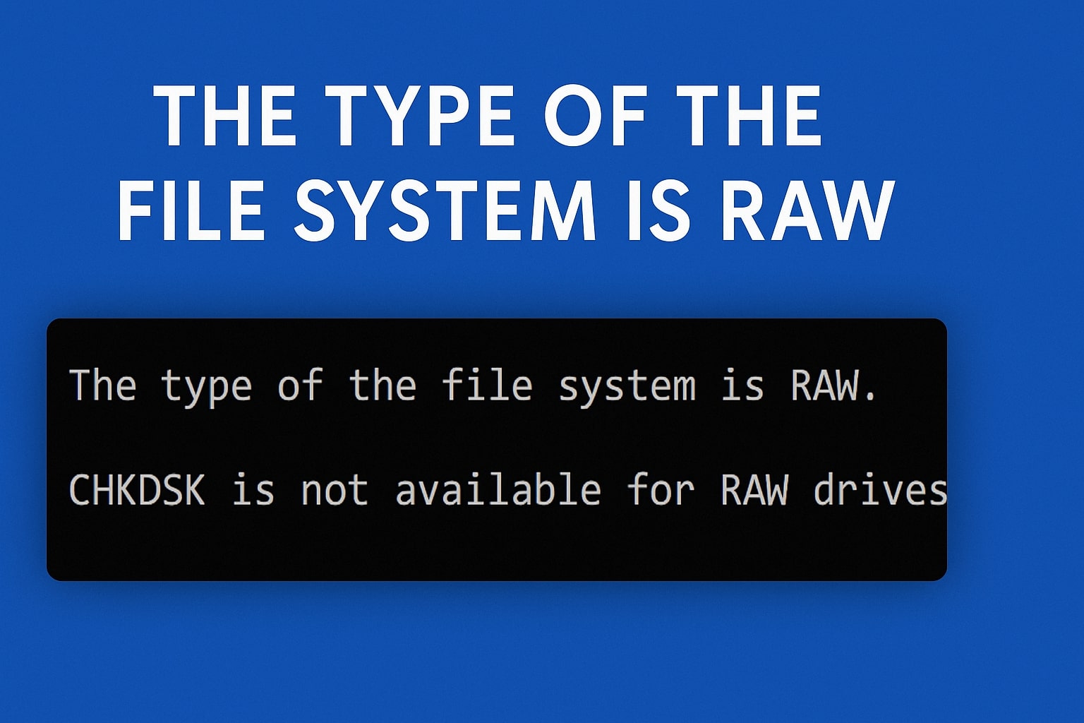 The Type of the File System is RAW
