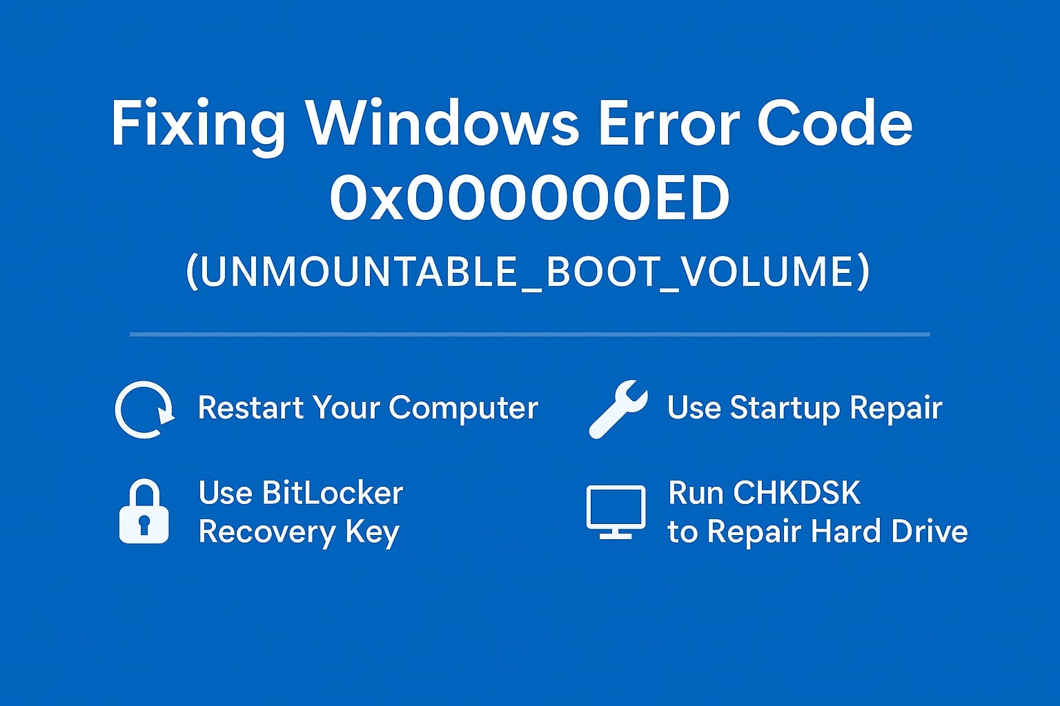 Error Code 0x000000ED Bitlocker Recovery 