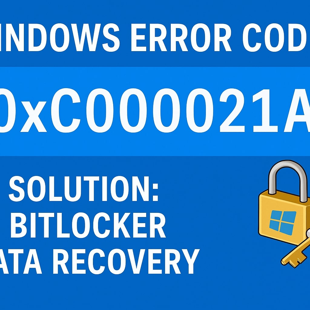Windows Error Code 0xC000021A Bitlocker Recovery