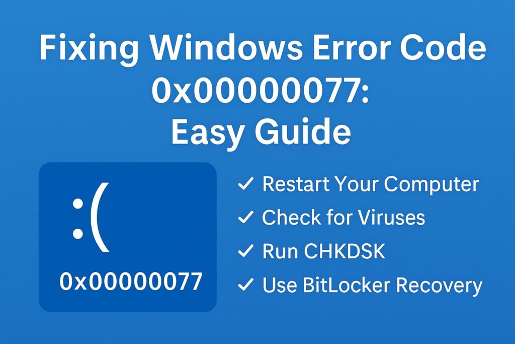 Fixing Windows Error Code 0x00000077?